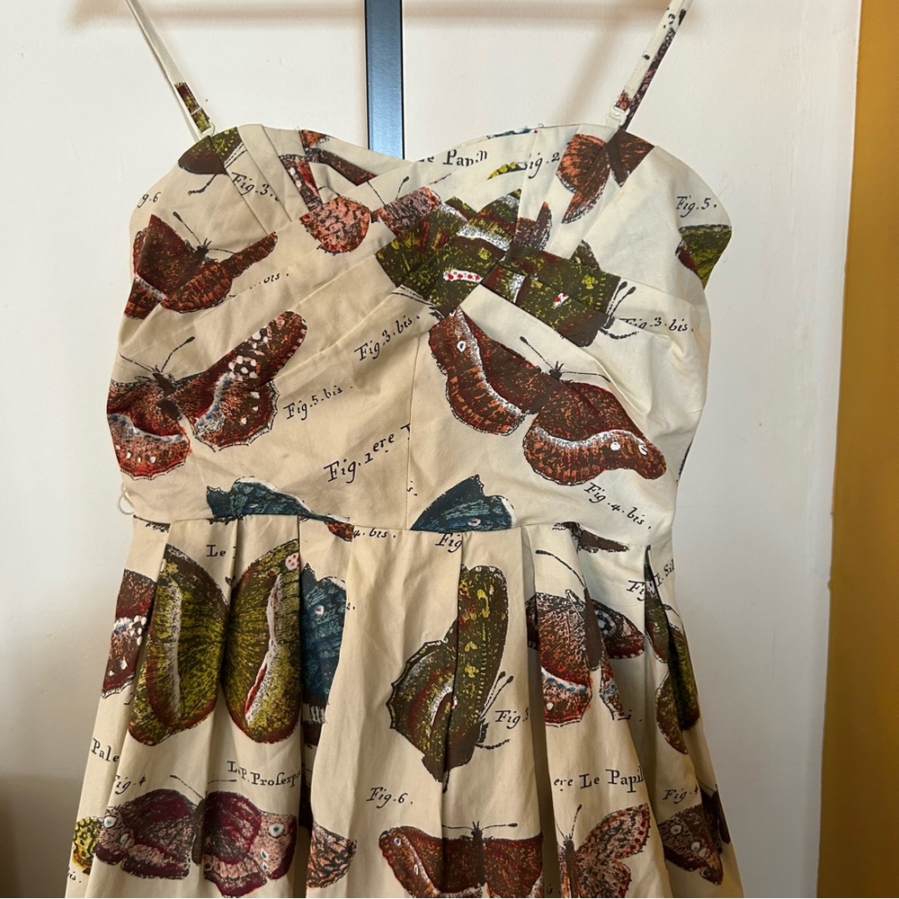 Anthropologie Maeve Lepidoptera Butterfly Dress Botanical Whimsical Fairy Size 0 - Picture 2 of 8